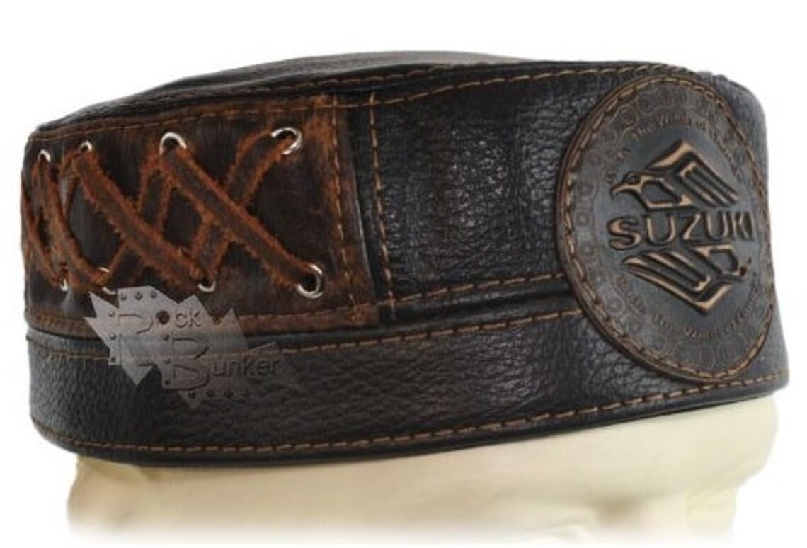 Peakless cap natural genuine leather cowskin hat suzuki ivy Etsy