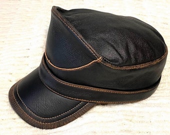 Baseball Cap Natural Genuine Leather Cowskin Hat Gift - Etsy