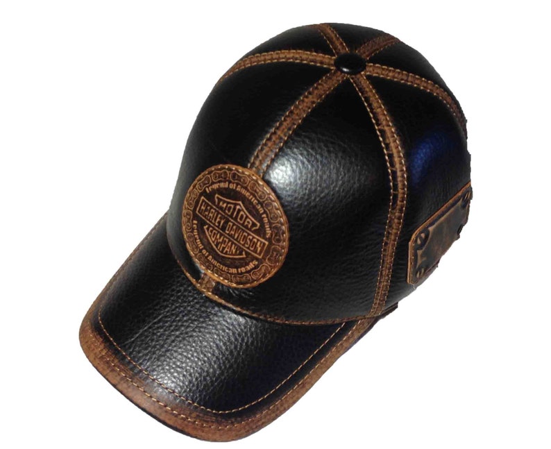 Men's Vintage Genuine Leather Baseball Cap Windproof Warm Etsy