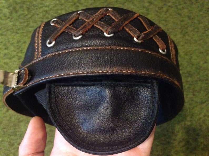 Peakless cap natural genuine leather cowskin hat suzuki ivy Etsy