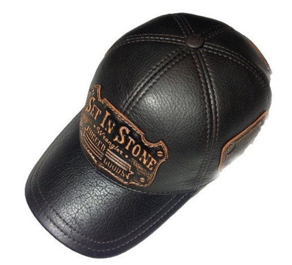 genuine leather baseball cap