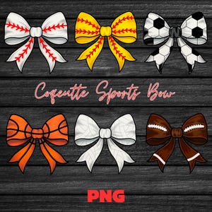 Sports Coquette Bow Sublimation PNG Design Bundle,  Football Mom, Baseball, Softball, Soccer, Volleyball, School Team, Game Day, PNG File