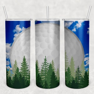 Golf Skinny Tumbler Sublimation Design Png , Golf Ball Tumbler Png file for Straight / Tapered