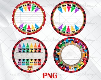 Teacher Personalized Christmas Round Ornament Bundle PNG Sublimation Template - Christmas Teacher Ornament Sublimation Designs Png