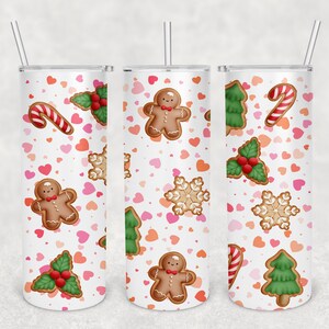 Christmas Cookie 20 Oz Skinny Tumbler Sublimation Design Png, Gingerbread Tumbler Wrap, Christmas Season Png file Digital Download