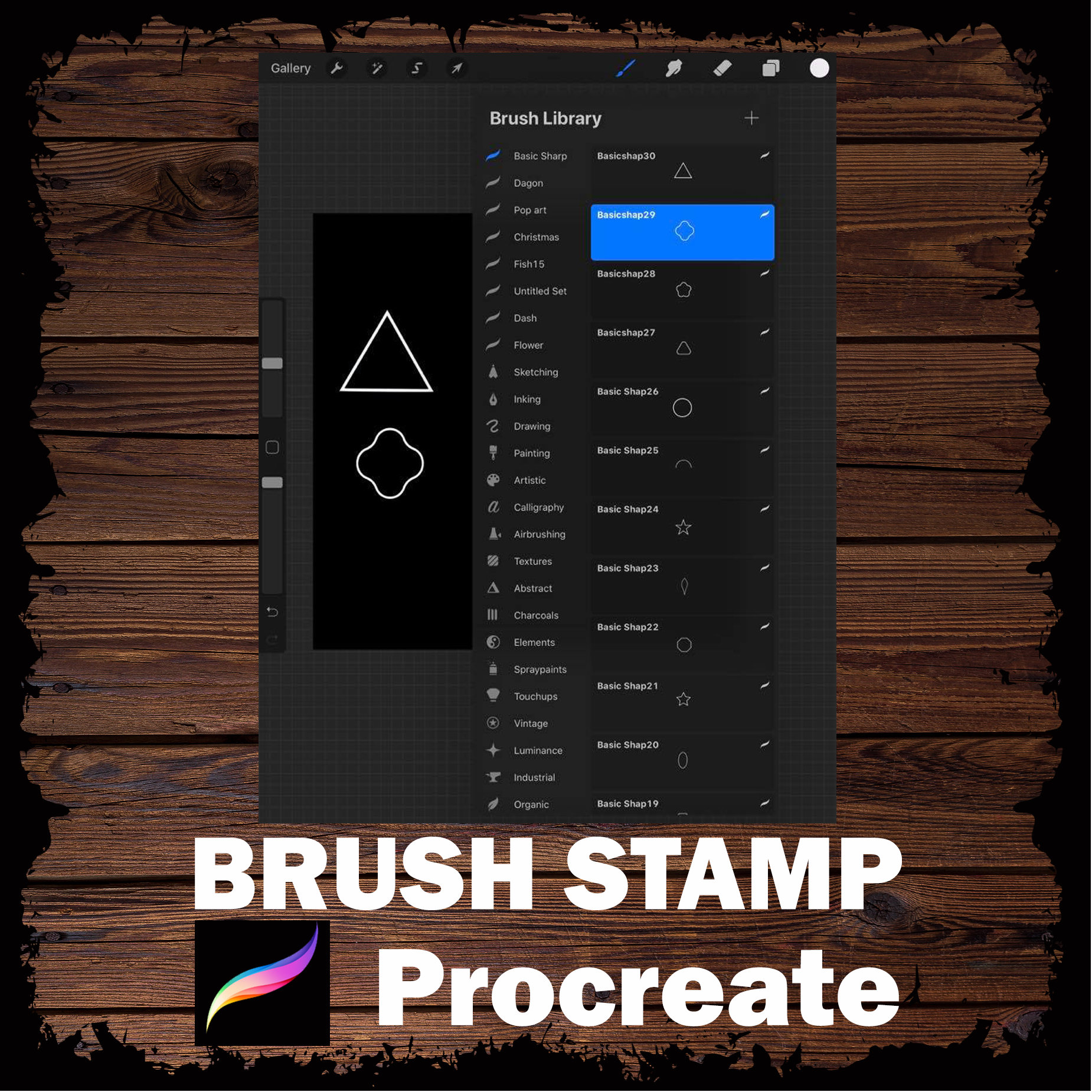 Brush Stamp Procreate / Basic Shape Stamp Brush Procreate for Etsy UK