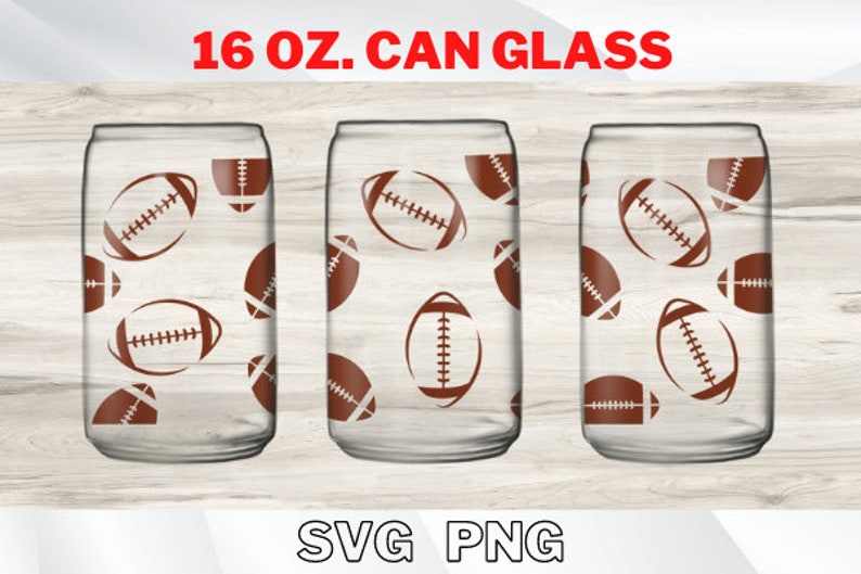 American Football Libbey Glass Wrap SVG PNG Digital Download Etsy