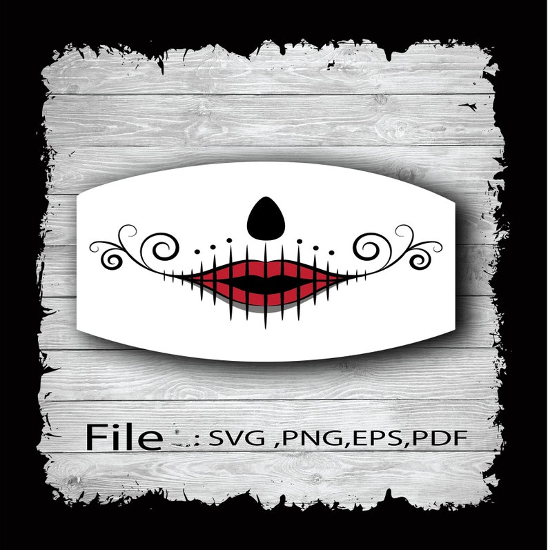 Sugar skull mouth SVG face mask / vector clip art cut file Etsy