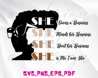 I Am She SVG -  Business Woman SVG Cut file - Skin Color Tone SVG file instant download