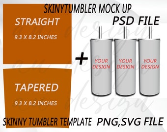 Skinny Tumbler 20 Oz. Template Svg,Png file - Skinny Tumbler Mockup 20 Oz. PSD smart object - Psd file