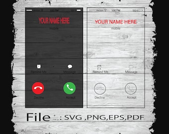 Phone screen SVG / Phone screen has a call/ Monogram clip art file digital