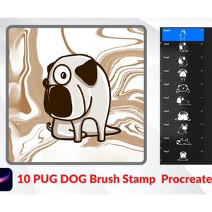Brush Stamp Procreate / Pug Dog  Stamp brush Procreate for Ipad