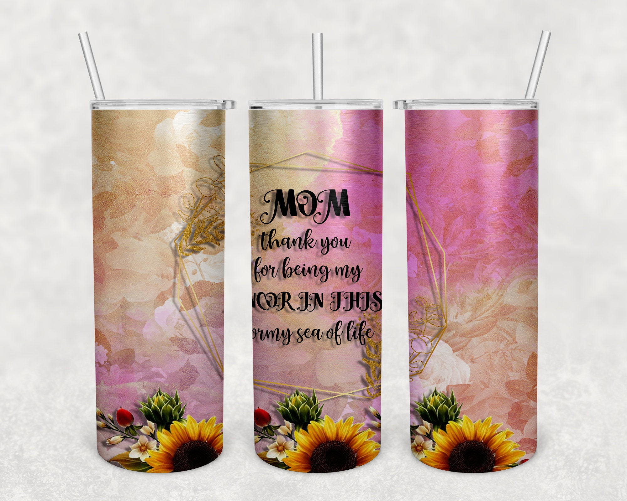Mother Day Skinny Tumbler 20 Oz. Sublimation Design Thank Etsy