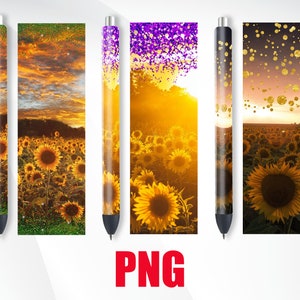 Sunflower Pen Wrap sublimation png file