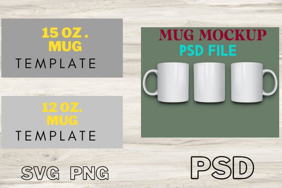 Mug 15 Oz Template Svg Png Mug 12 Oz Template Svg Png Etsy