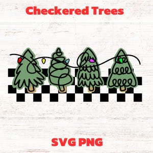 Retro Christmas SVG Png, Checkered Trees SVG Png, Christmas Png, Kids Christmas Shirt, Christmas Sublimation Designs, Vintage Christmas Png