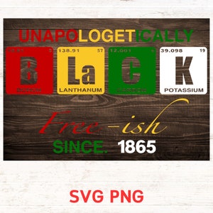 Juneteenth SVG, Unapologetically Black Free - ish 1865 Svg, Png , Black History Svg Digital download