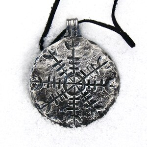 viking helm of awe pendant, hand forged
