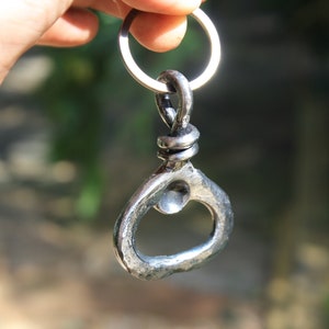 Blacksmith made, hand forged, keychain bottle opener