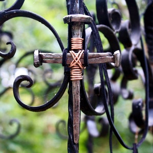 large cross pendant, three nails one cross
