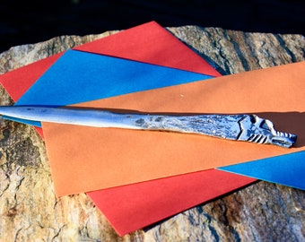 Hand forged letter opener, the wolf