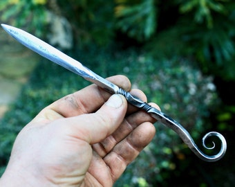Hand forged letter opener, letter knife