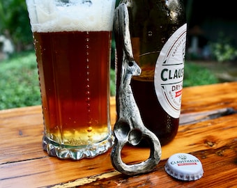 Forged rabbit bottle opener, The Boozing Bunny
