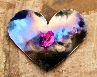 heart shaped, iron, ring dish, blacksmith made, Love forged in fire