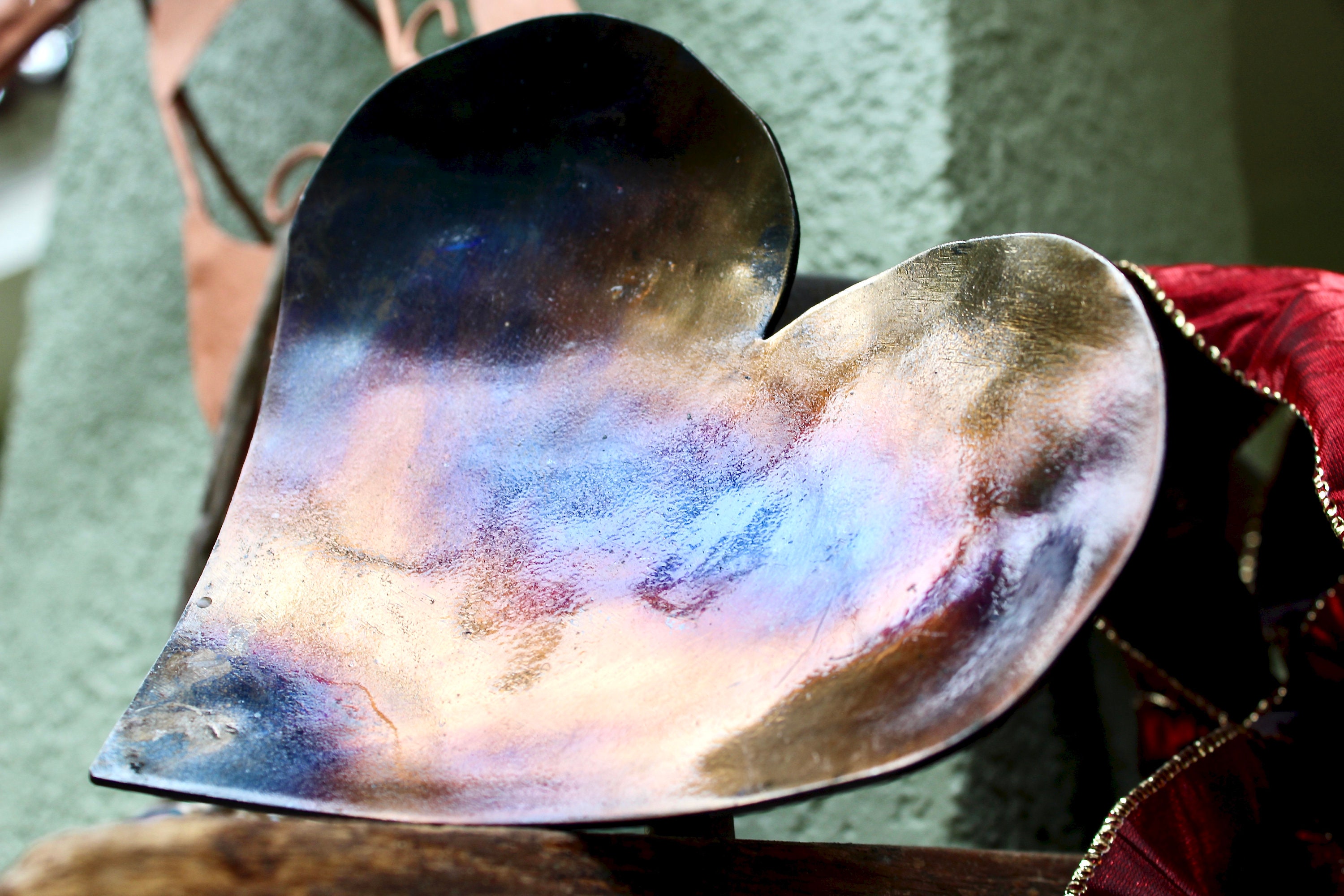 Heart shaped iron ring dish blacksmith made Love in Etsy
