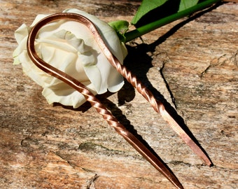 Hand Forged Copper hair fork