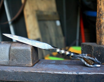 Hand forged, Tiger's eye letter opener, letter knife