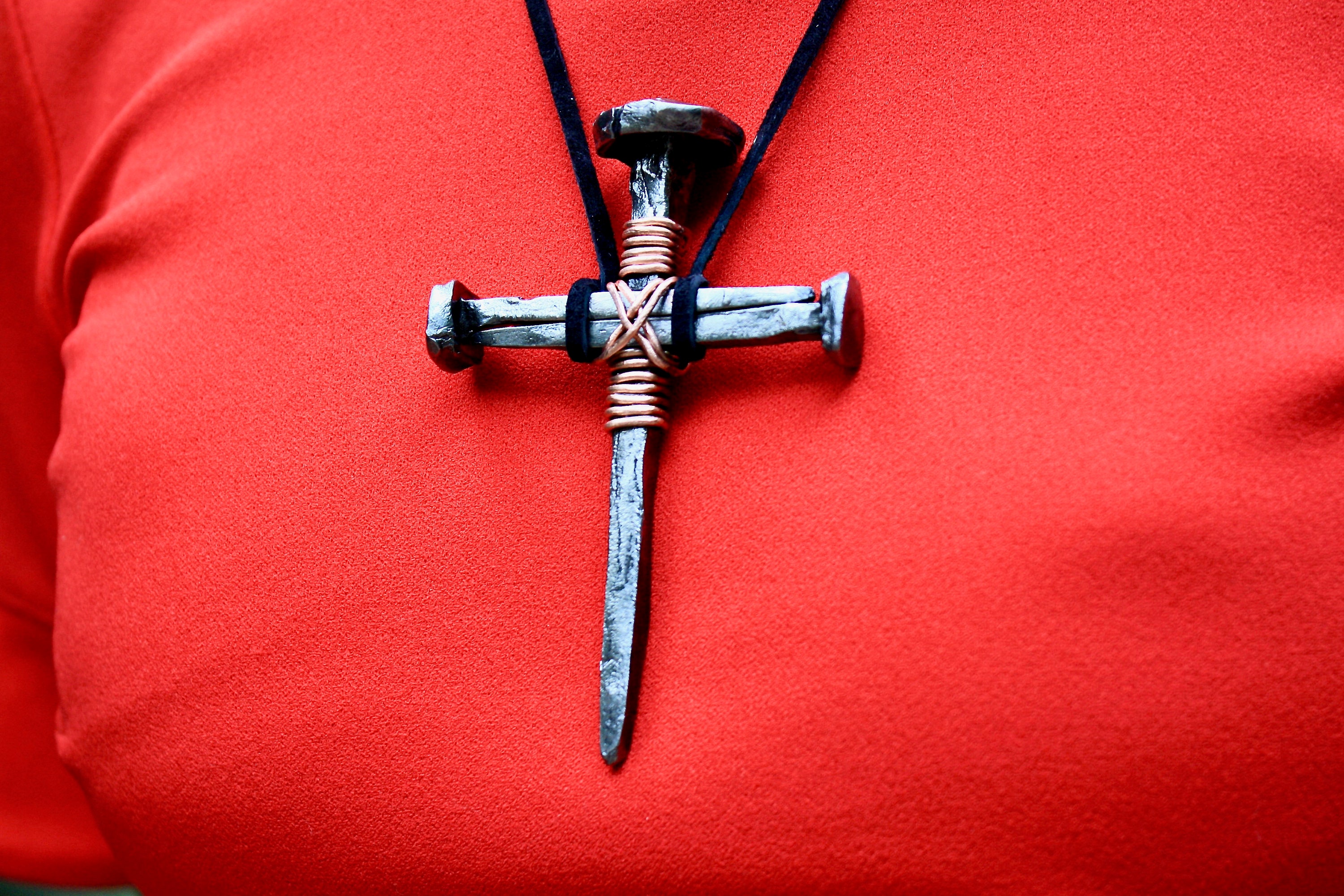 Large Cross Pendant Three Nails One Cross | Etsy