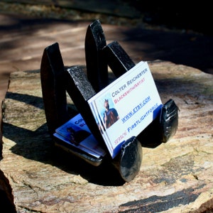 rail road spike business card holder