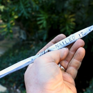 Personalized Letter Opener, up cycled nail, Nailed it!