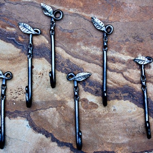 forged decretive leaf large hook, curtain tie back