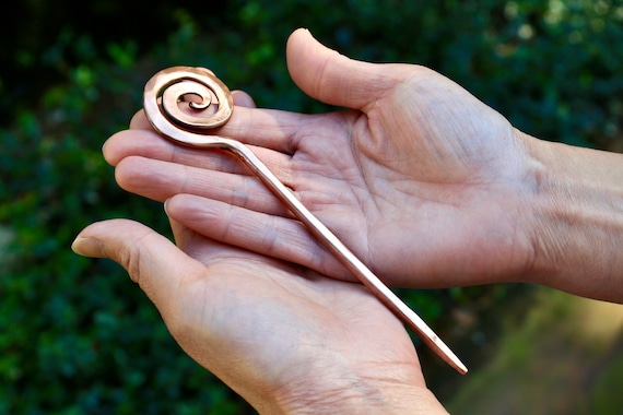 Hand Forged Copper hair pin