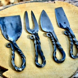 Hand Forged Stainless Steel Cheese Knife Set