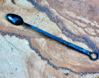 Hand forged BBQ spoon