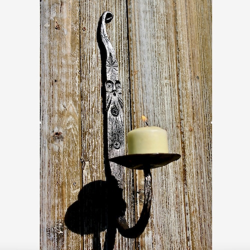 Candle Holdercustom Handcrafted Wrought Iron Wall Sconce Etsy