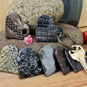 forged heart keychain