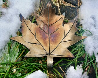 Hand Forged Maple Leaf Dish