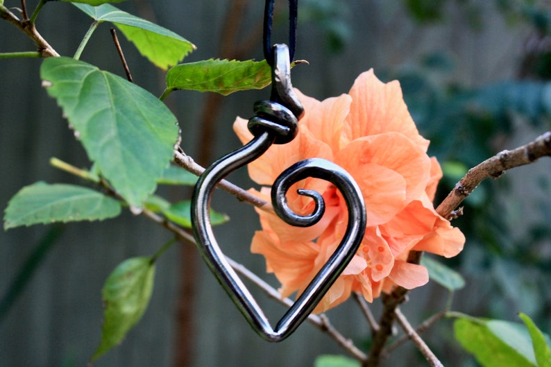 Abstract Iron Heart Pendant Etsy