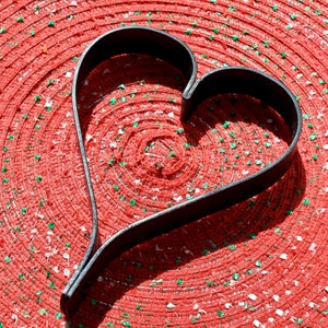 hand forged  heart trivet