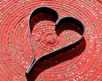 hand forged  heart trivet