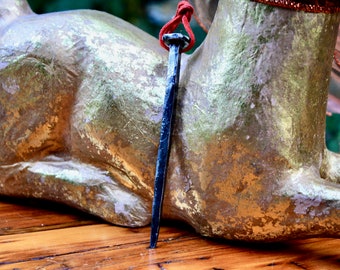 Christmas nail ornament, old world  hand forged