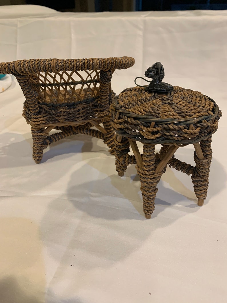 Wicker miniature furniture