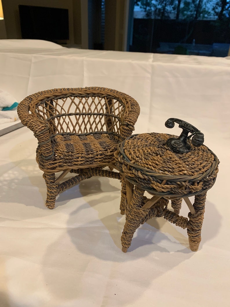 Wicker miniature furniture
