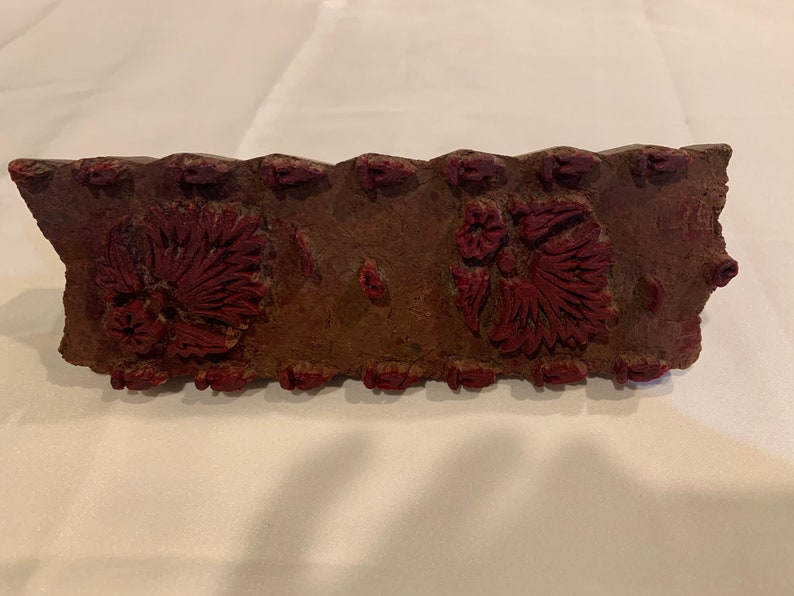 Vintage Hand Carved Wooden Wallpaper Stamp Etsy