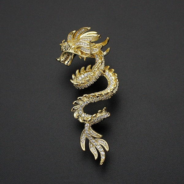 Flying Dragon Brooch Pin,Chinese Dragon Brooch,Vintage Brooch, Elegant Suit Pin,Hanfu Jewelry, 2024 Zodiac Sign Year of Dragon,Gifts for Her