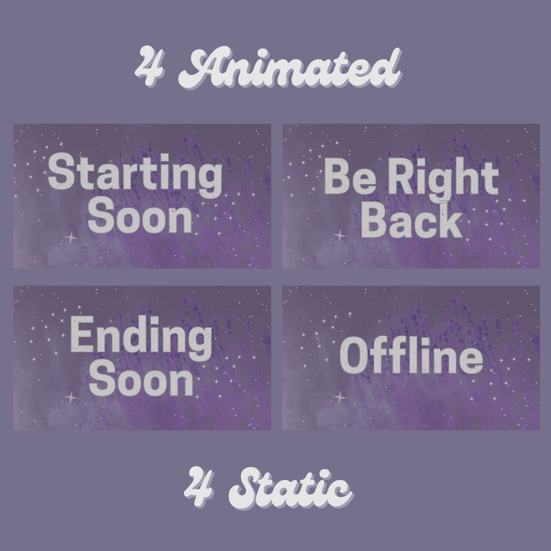 Stream Scene Examples 8 Twitch Stream Scenes, Animated and Static Overlay, Starting Soon, Be ...